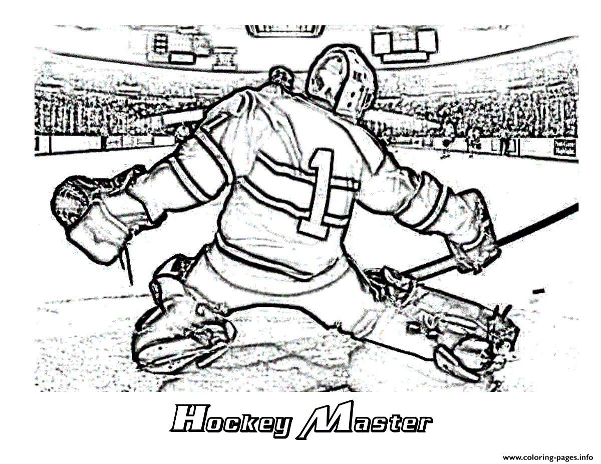 Hockey goalie nhl coloring page printable penguin coloring pages penguin coloring sports coloring pages