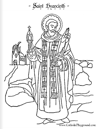 Saint hyacinth coloring page august th â catholic playground