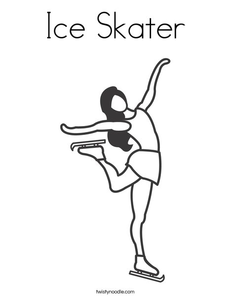 Ice skater coloring page