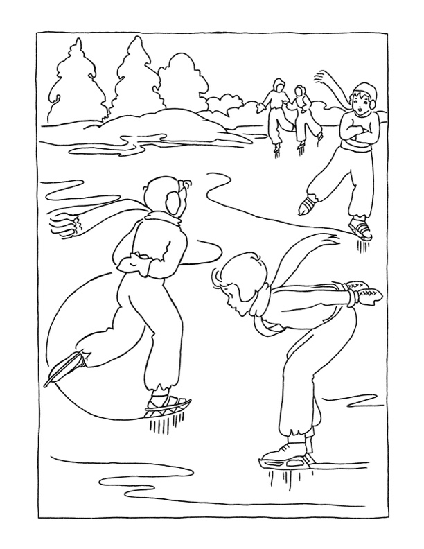 Ice skating coloring pages