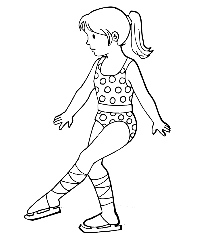 Figure skating coloring page young girl skater