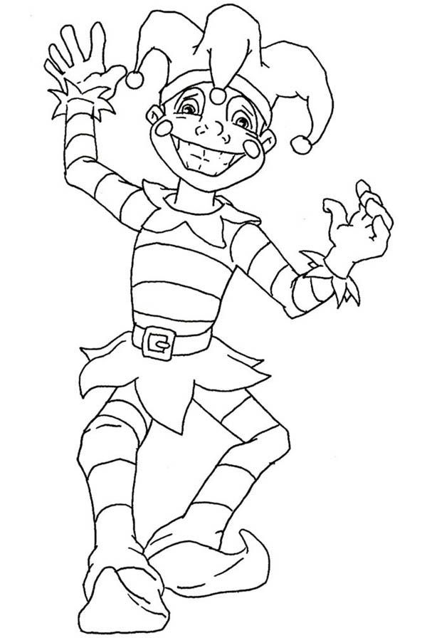 The favorite jester figure on mardi gras coloring page