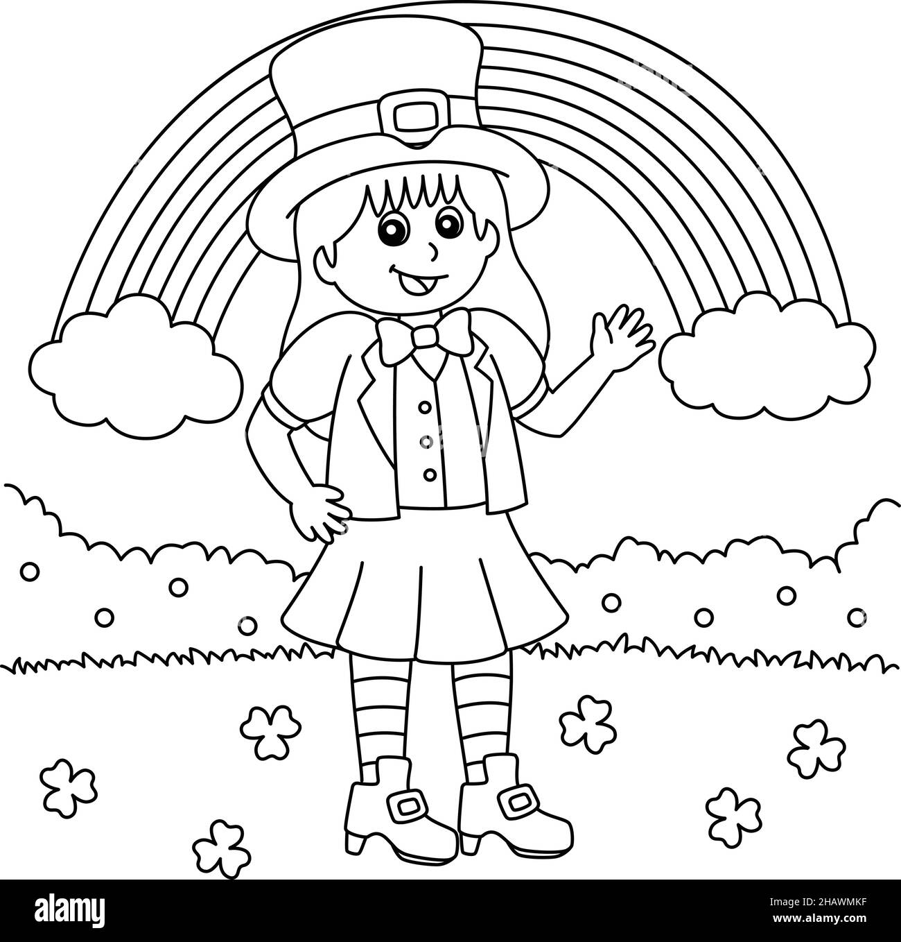 Leprechaun girl black and white stock photos images