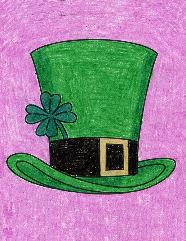 Easy how to draw a leprechaun hat tutorial video coloring page