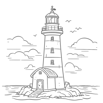 Easy lighthouse drawing png transparent images free download vector files