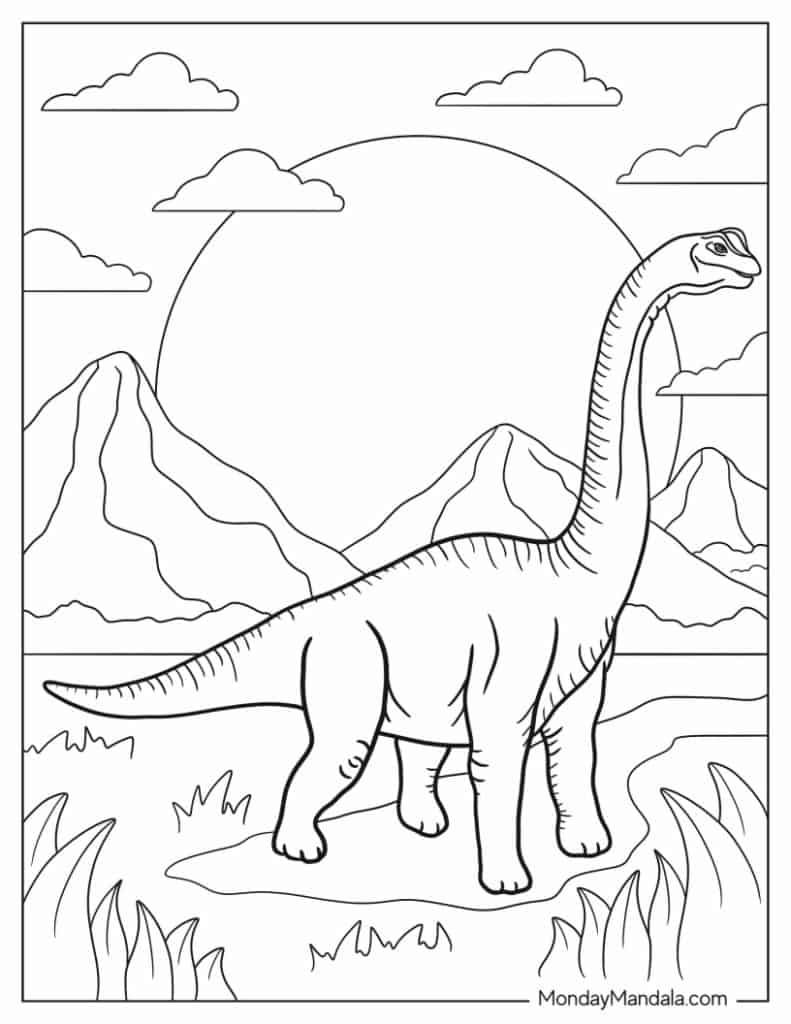 Brachiosaurus coloring pages free pdf printables