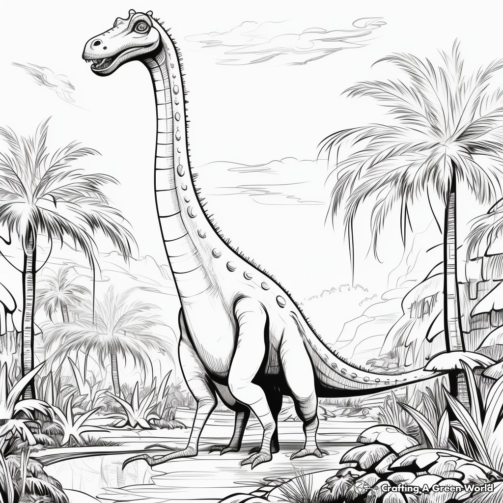 Long neck dinosaur coloring pages