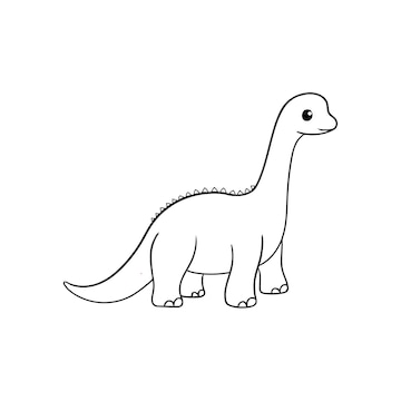 Premium vector cute dinosaur coloring page for kids