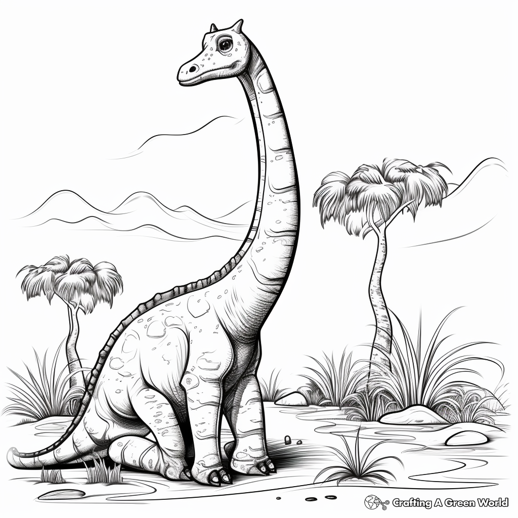 Long neck dinosaur coloring pages