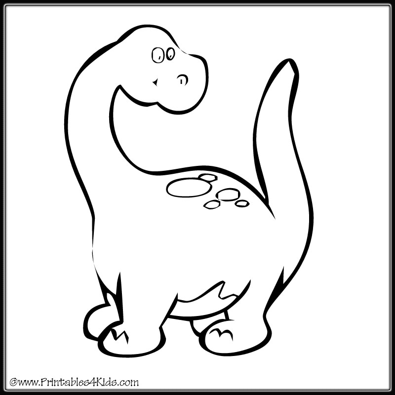 Long neck dinosaur coloring page with spots â printables for kids â free word search puzzles coloring pages and other activities