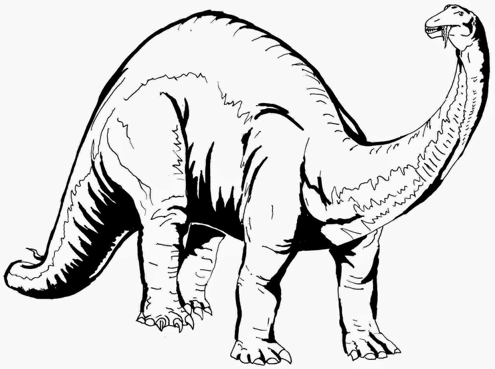 Download a dinosaur coloring page with a long neck