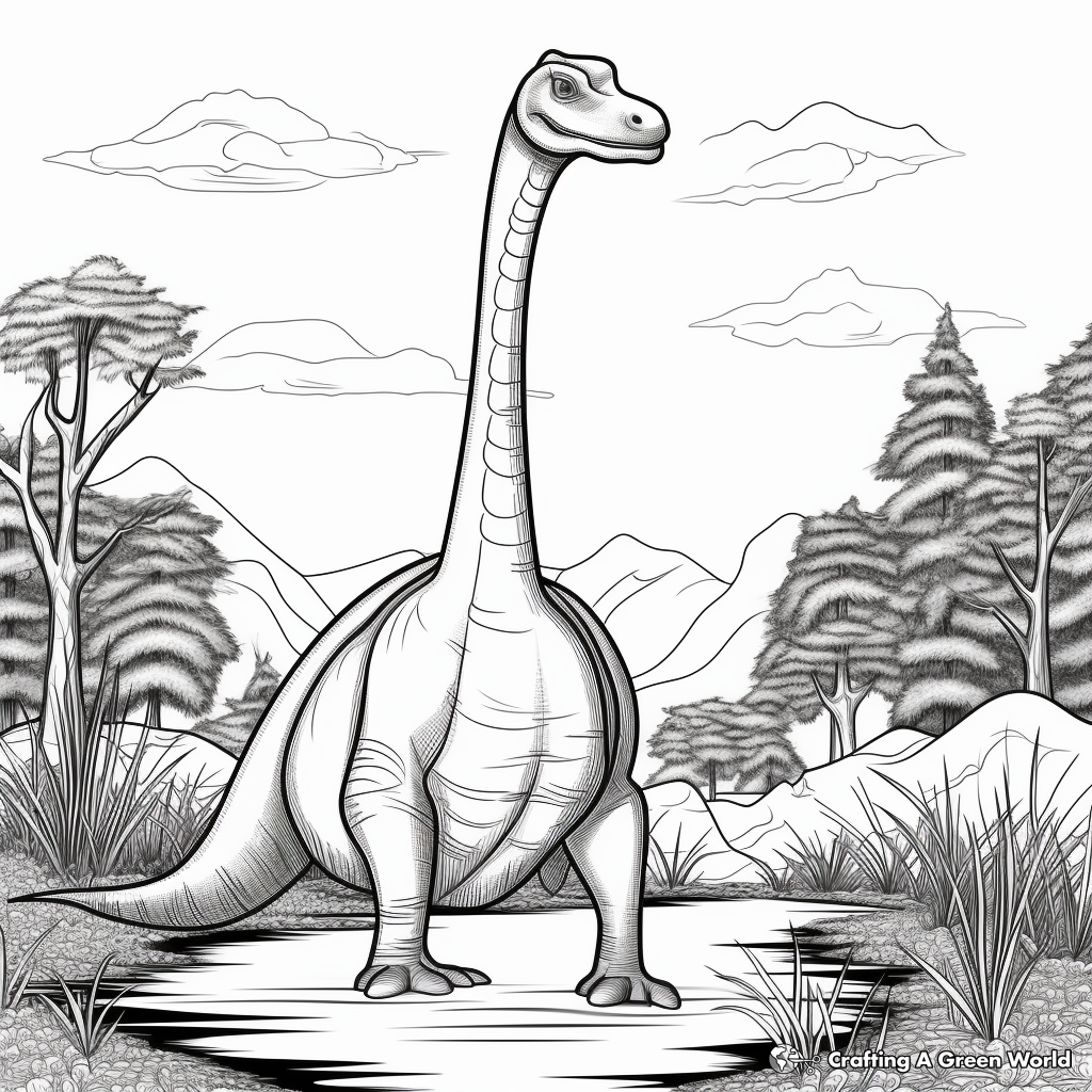 Long neck dinosaur coloring pages