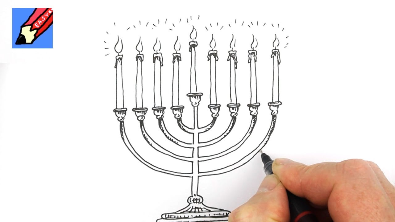 How to draw a hanukkah enorah real easy