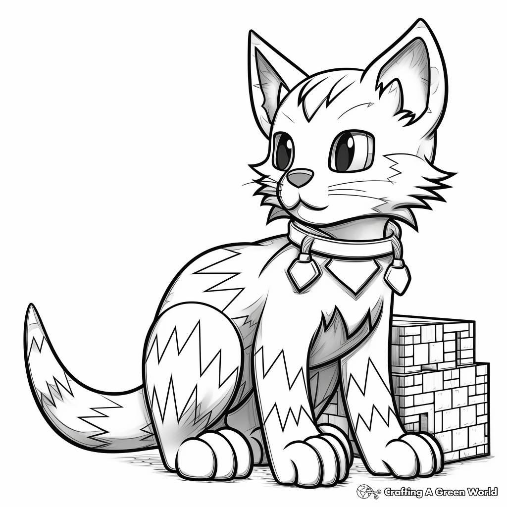 Minecraft cat coloring pages