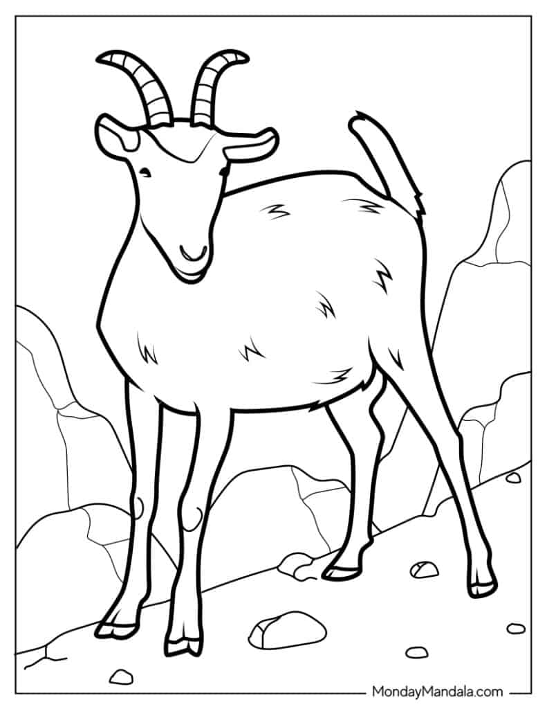 Goat coloring pages free pdf printables