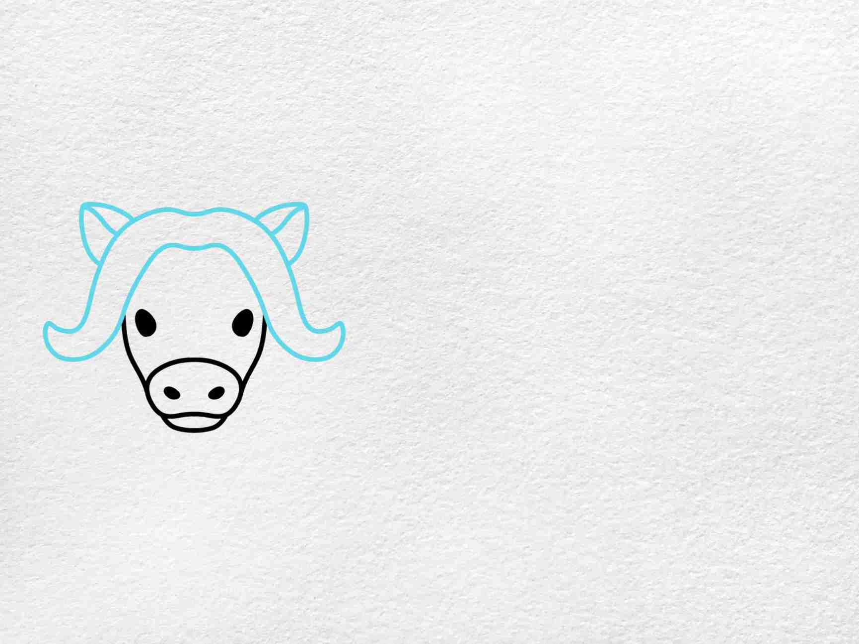 How to draw musk ox