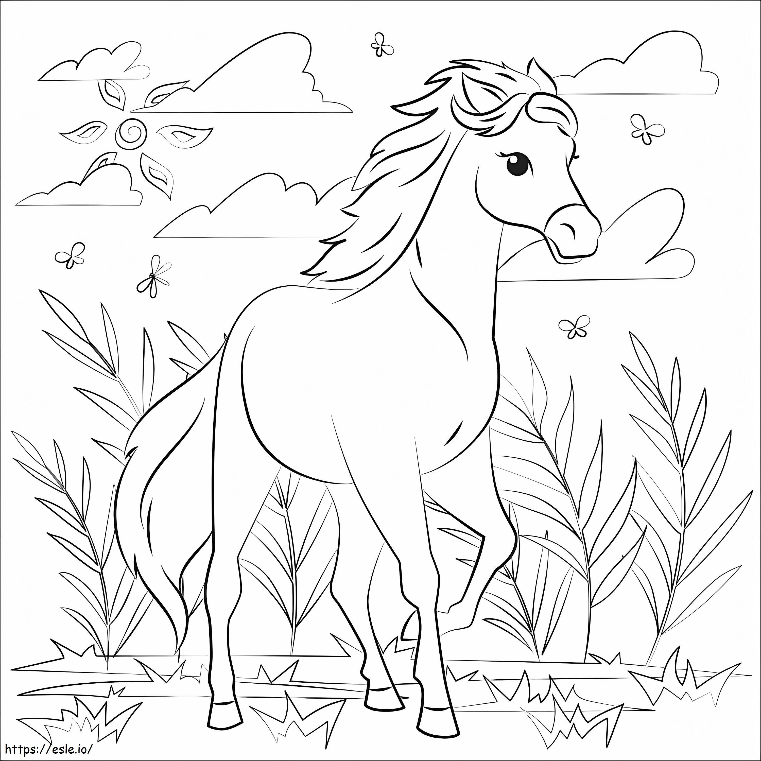 Cool mustang horse coloring page