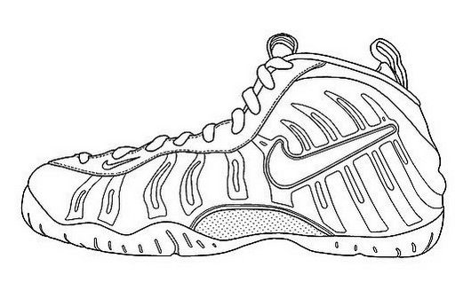 Nike shoes coloring and sketch drawing pages