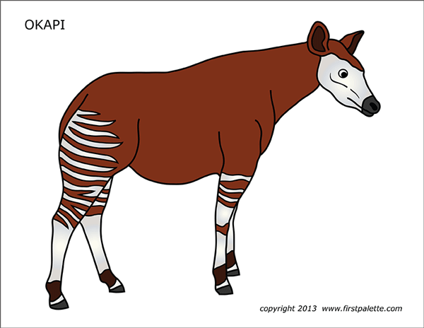 Okapi free printable templates coloring pages