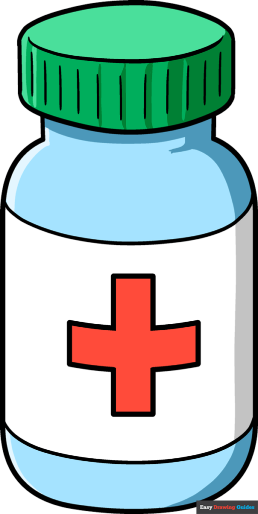 How to draw a medicine bottle