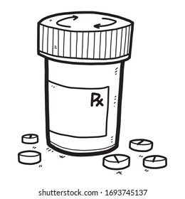 Drug pills bottle cartoon vector illustration stock vector royalty free