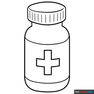 Medicine bottle coloring page easy drawing guides