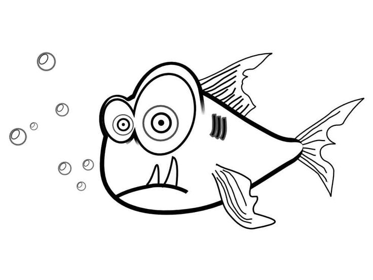 Funny cartoon piranha coloring page coloring pages printable coloring pages free printable coloring pages