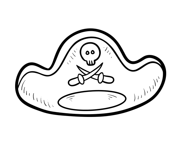 Pirate hat coloring page