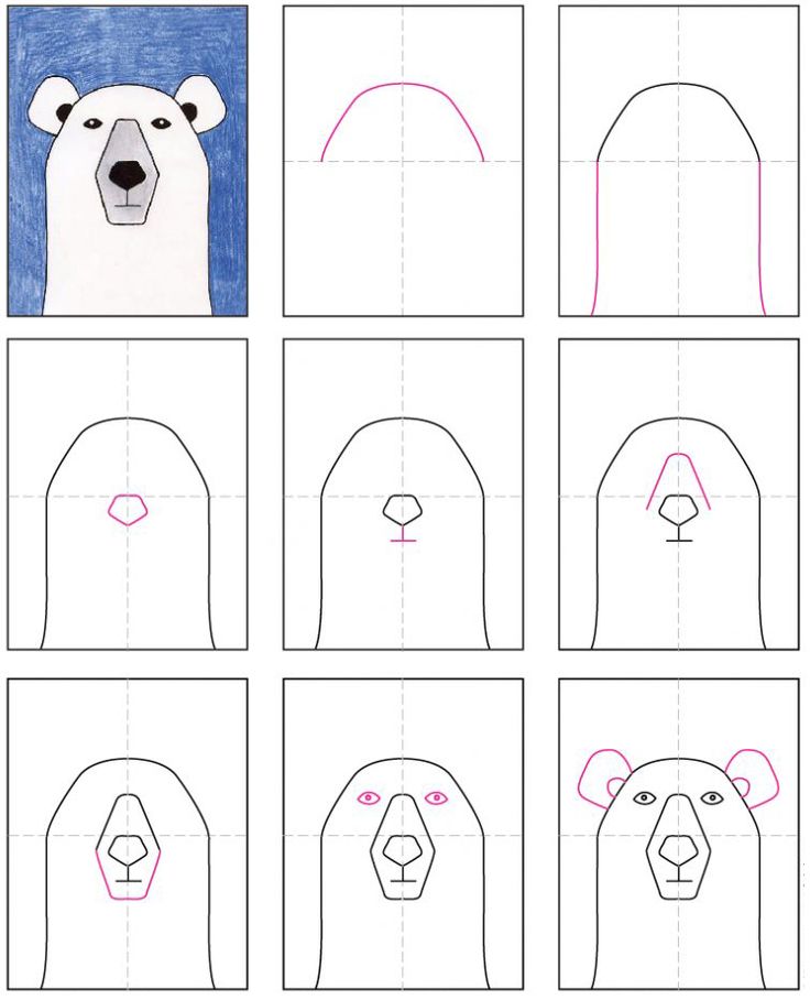 Easy how to draw a polar bear tutorial and polar bear coloring page polar bear art polar bear coloring page polar bear drawing