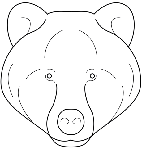 Bear face coloring page free printable coloring pages