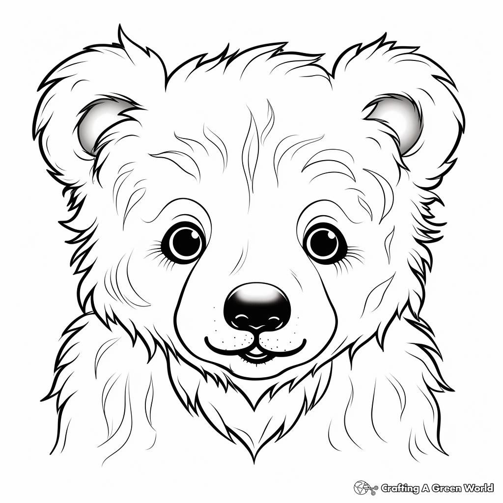 Bear face coloring pages