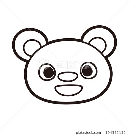 Polar bear face icon coloring page