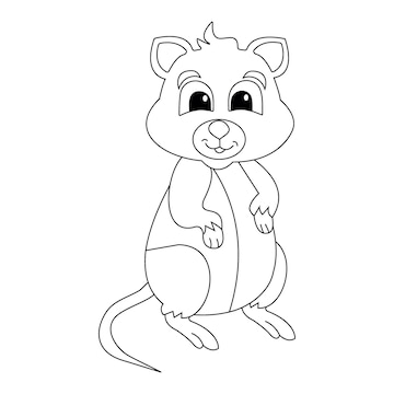 Premium vector quokka animal for kid coloring book isolated vector illustration on white background