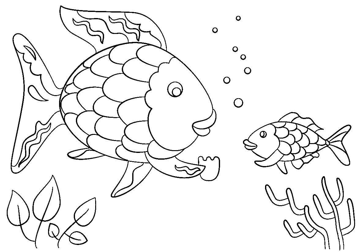 Rainbow fish coloring pages printable for free download