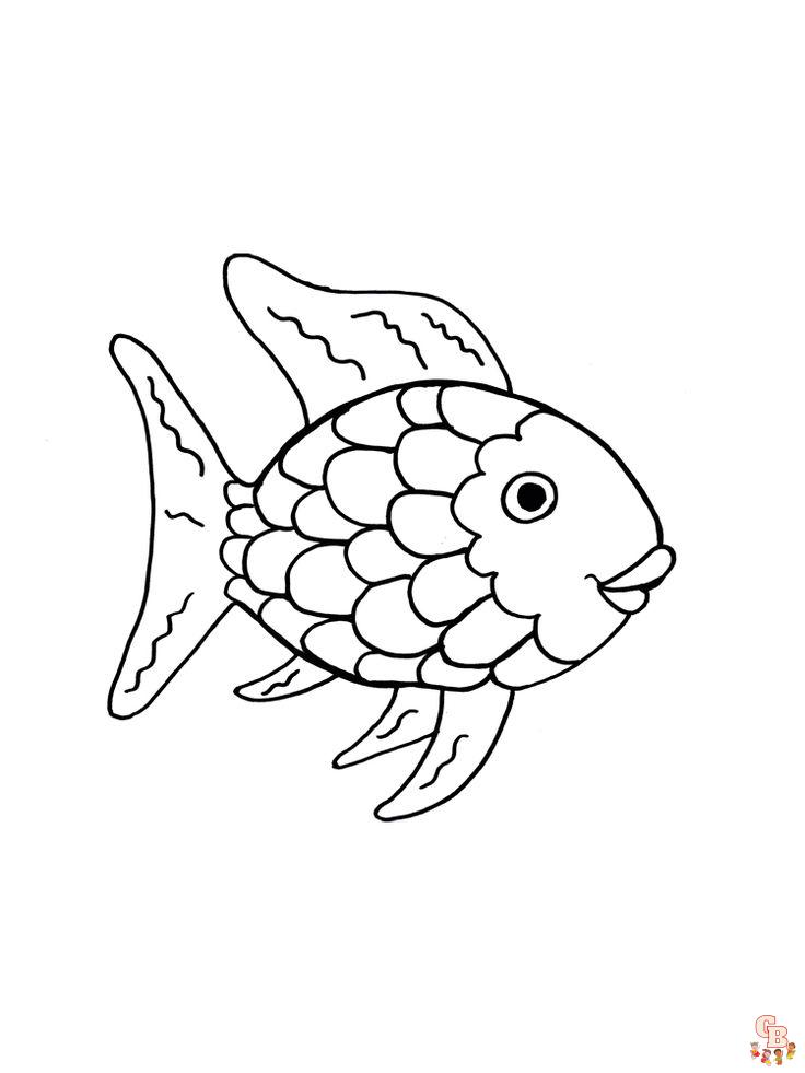 Rainbow fish coloring pages free printable sheets for kids