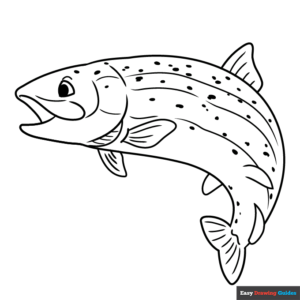 Rainbow trout coloring page easy drawing guides