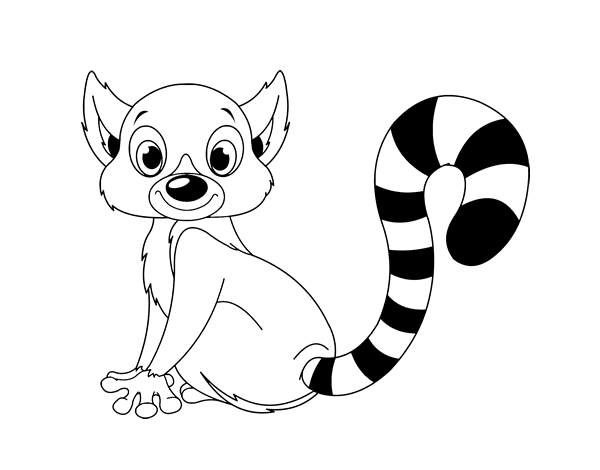 Lemur coloring page