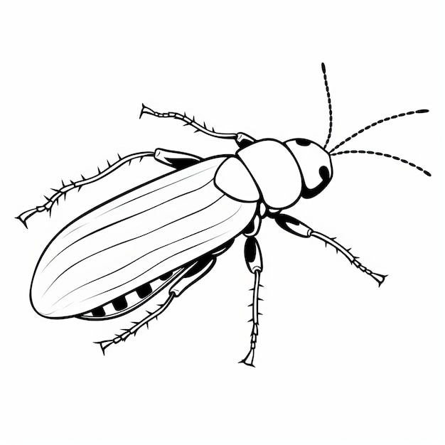 Premium ai image cartoon cockroach coloring sheet for toddlers