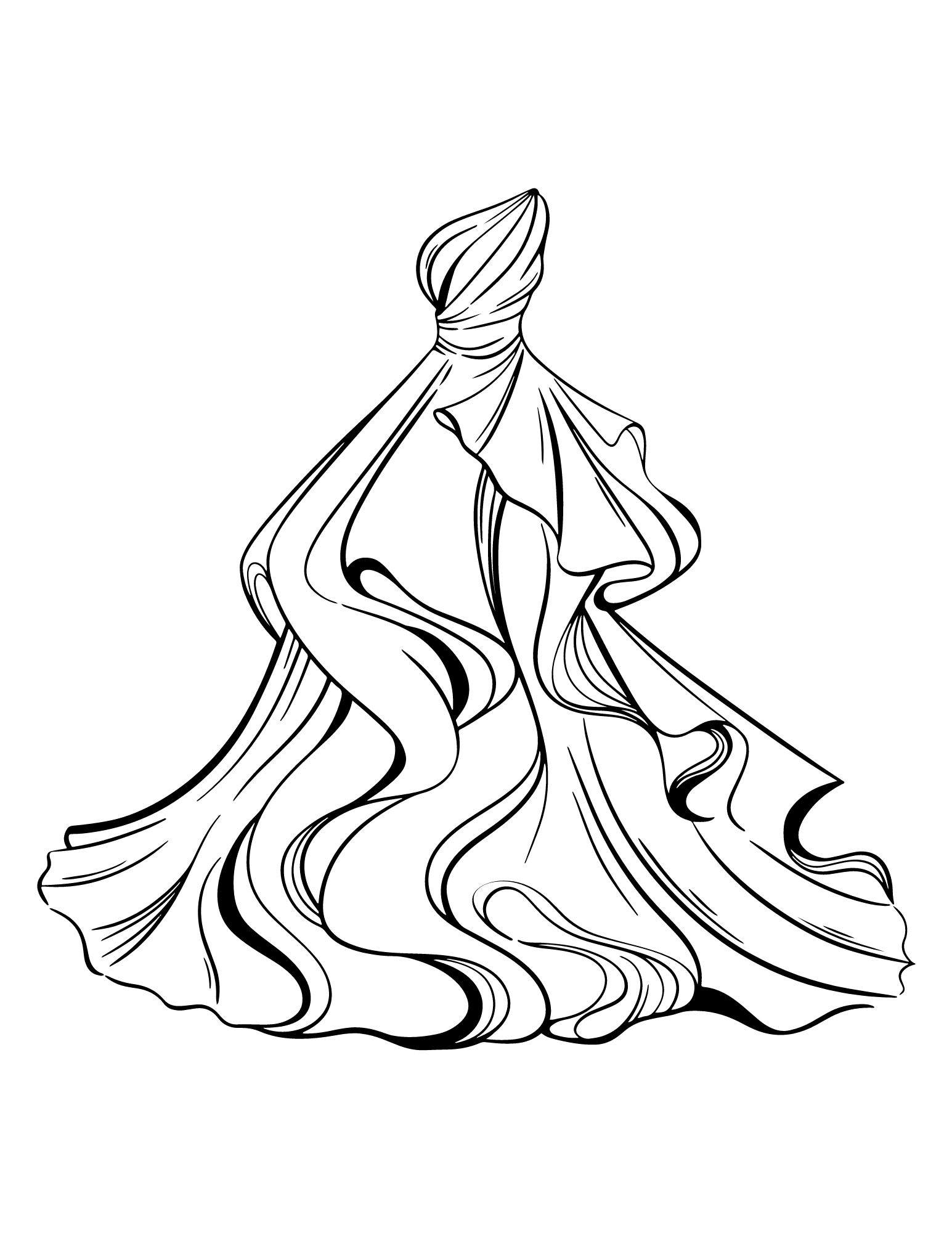 Stunning dress coloring pages for kids and adults