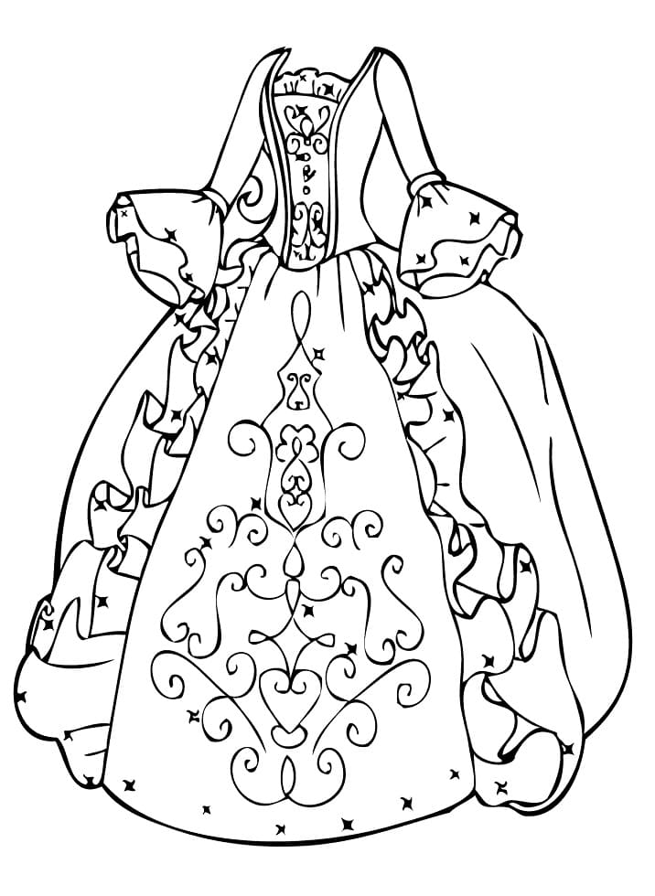 Princess dress coloring page