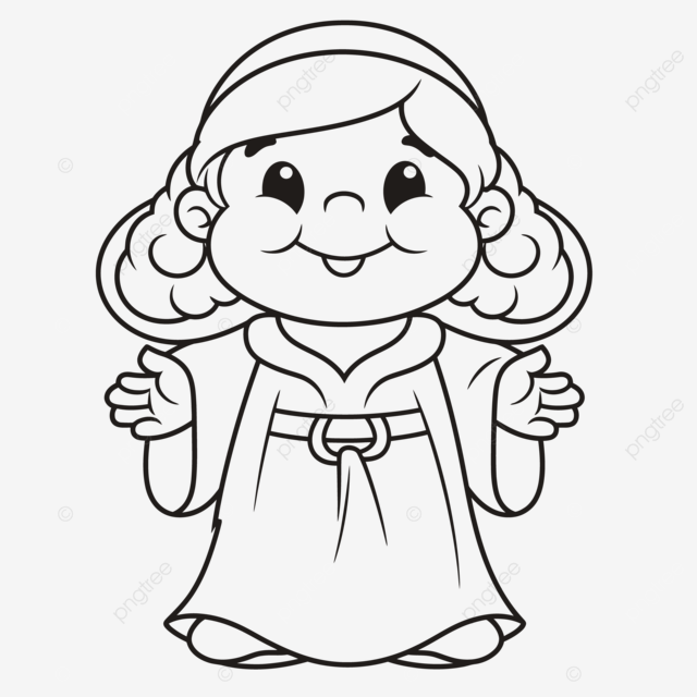 Girl in a robe coloring pages outline sketch drawing vector god pictures drawing god pictures outline god pictures sketch png and vector with transparent background for free download