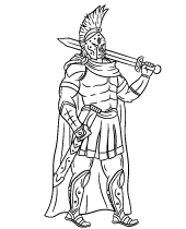 Roman centurion coloring sheet to print