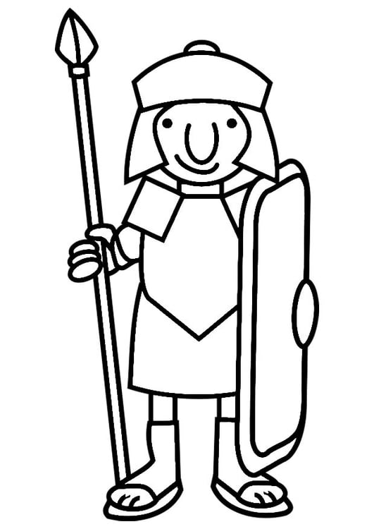 Coloring page roman soldier