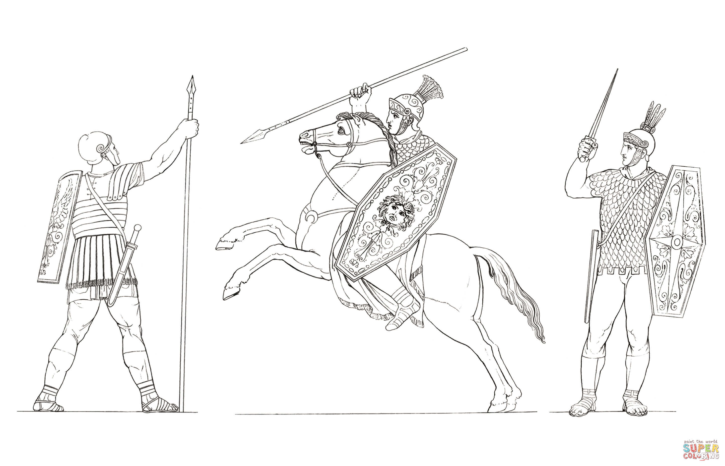 Roman soldiers coloring page free printable coloring pages