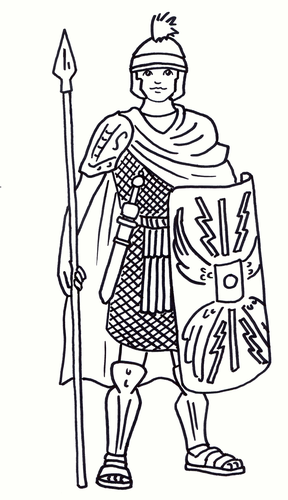 Roman soldier colouring sheet