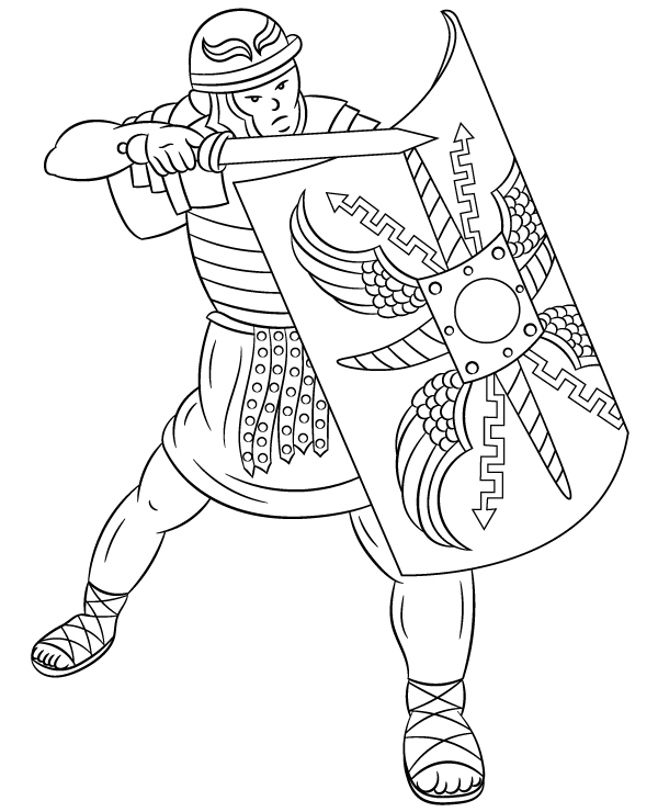 The roman legionary coloring page