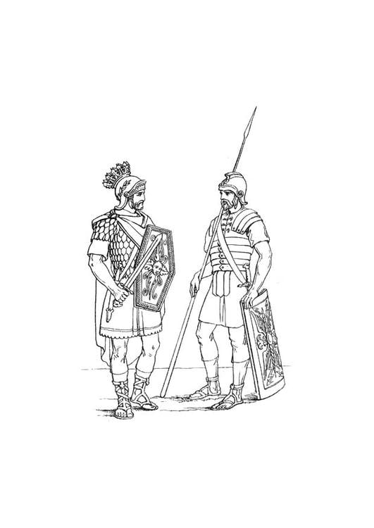 Coloring page english soldier in the roman army