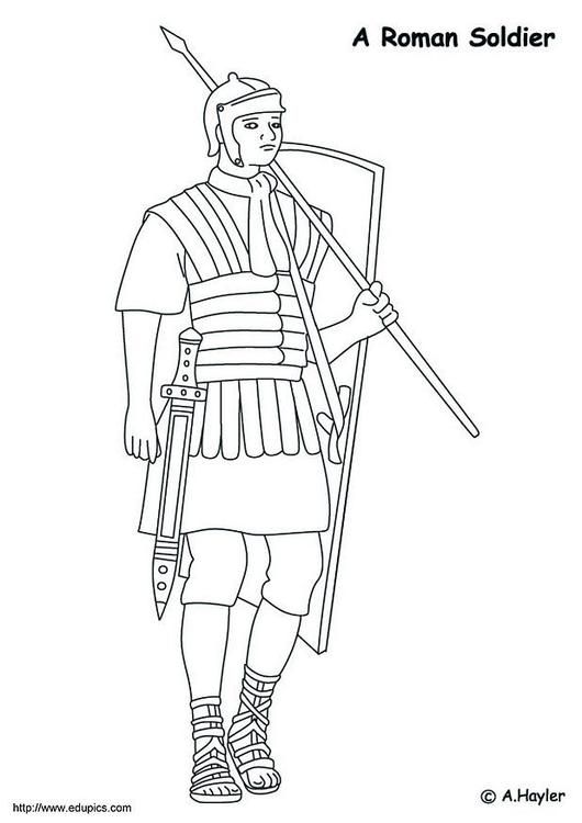 Coloring page roman soldier