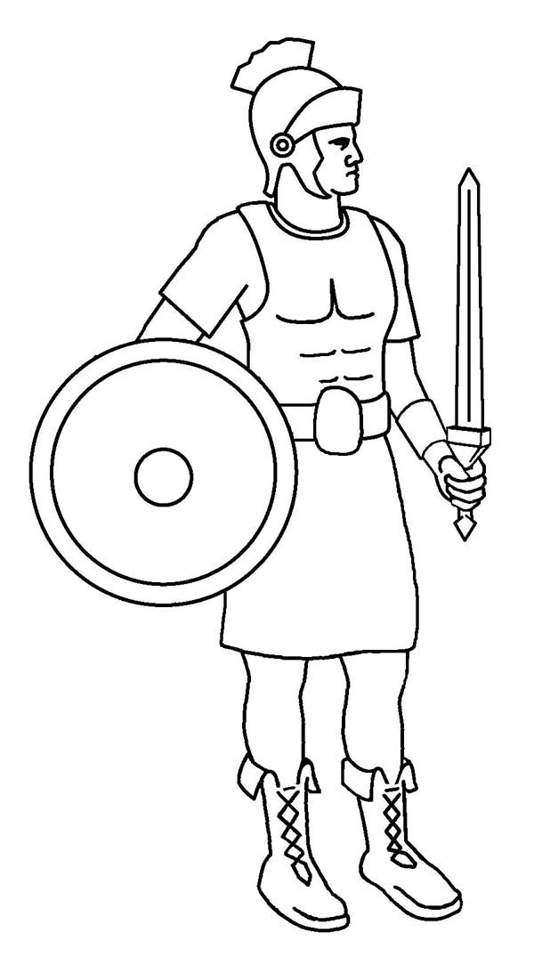 A roman soldier from late ancient rome coloring page history drawings ancient rome roman soldiers