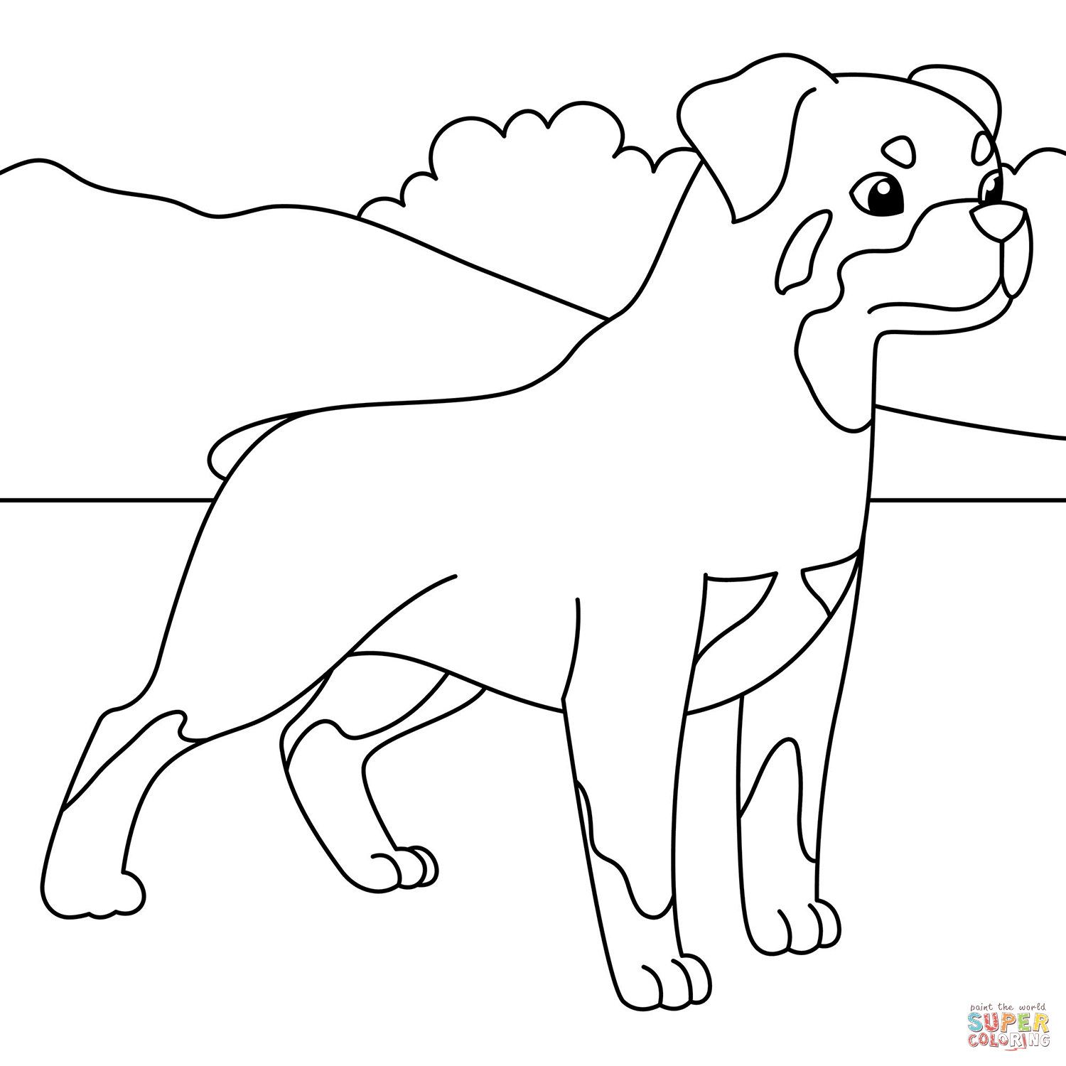 Rottweiler coloring page free printable coloring pages